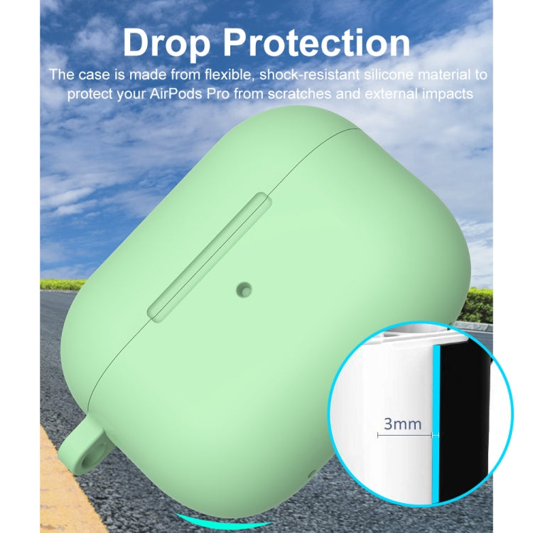 For Apple AirPods Pro 2 2022 ENKAY Thickened Silicone Protective Case with Keychain(Mint Green) - For AirPods Pro 2 by ENKAY | Online Shopping UK | buy2fix