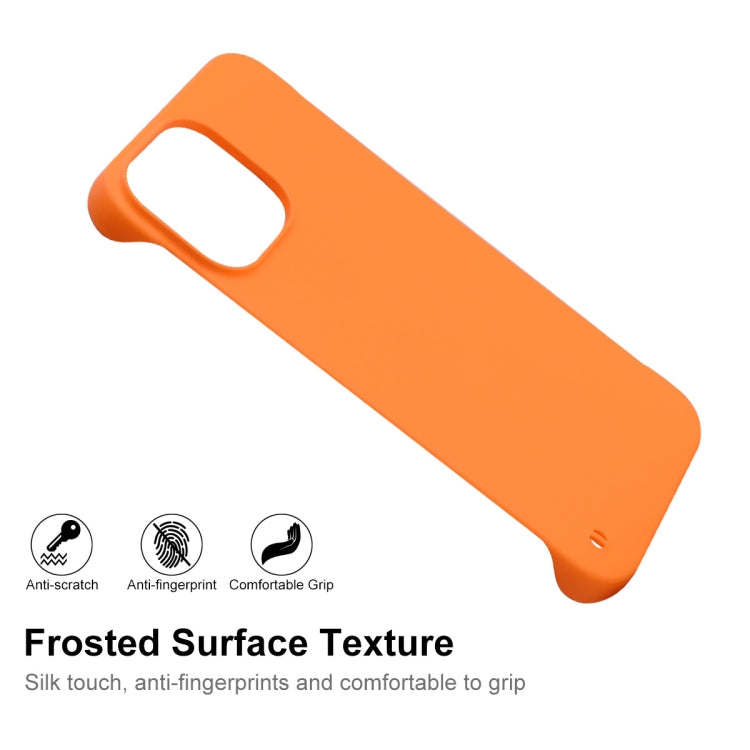 For iPhone 14 ENKAY Matte Frameless PC Phone Case(Orange) - iPhone 14 Cases by ENKAY | Online Shopping UK | buy2fix