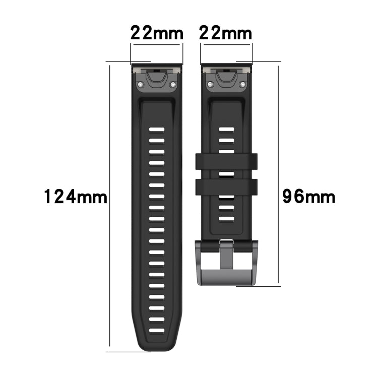 For Garmin Fenix 6 Sapphire GPS Metal Buckle Solid Color Silicone Watch Band(White) - Watch Bands by buy2fix | Online Shopping UK | buy2fix