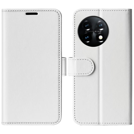 For OnePlus 11 R64 Texture Horizontal Flip Leather Phone Case(White) - OnePlus Cases by buy2fix | Online Shopping UK | buy2fix