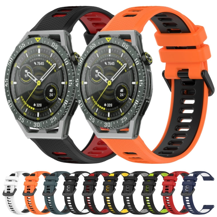 For Honor Watch GS Pro 22mm Sports Two-Color Silicone Watch Band(Red+Black) - Watch Bands by buy2fix | Online Shopping UK | buy2fix