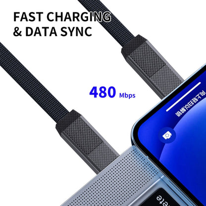 ENKAY ENK-CB134 4-in-1 60W USB-A / Type-C to 8 Pin / Type-C Nylon Braided Magnetic Fast Charging Data Cable, Cable Length:0.15m - Multifunction Cable by ENKAY | Online Shopping UK | buy2fix