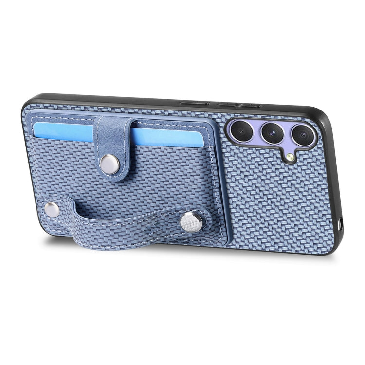 For Samsung Galaxy S25 5G Wristband Kickstand Wallet Back Phone Case with Tool Knife(Blue) - Galaxy S25 5G Cases by buy2fix | Online Shopping UK | buy2fix