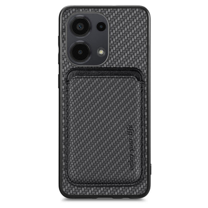 For Xiaomi Redmi Note 13 Pro 4G Carbon Fiber Leather Card Magnetic Phone Case(Black) - Note 13 Pro Cases by buy2fix | Online Shopping UK | buy2fix