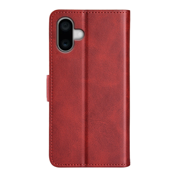 For iPhone 16 Plus Dual-side Magnetic Buckle Horizontal Flip Leather Phone Case(Red) - iPhone 16 Plus Cases by buy2fix | Online Shopping UK | buy2fix