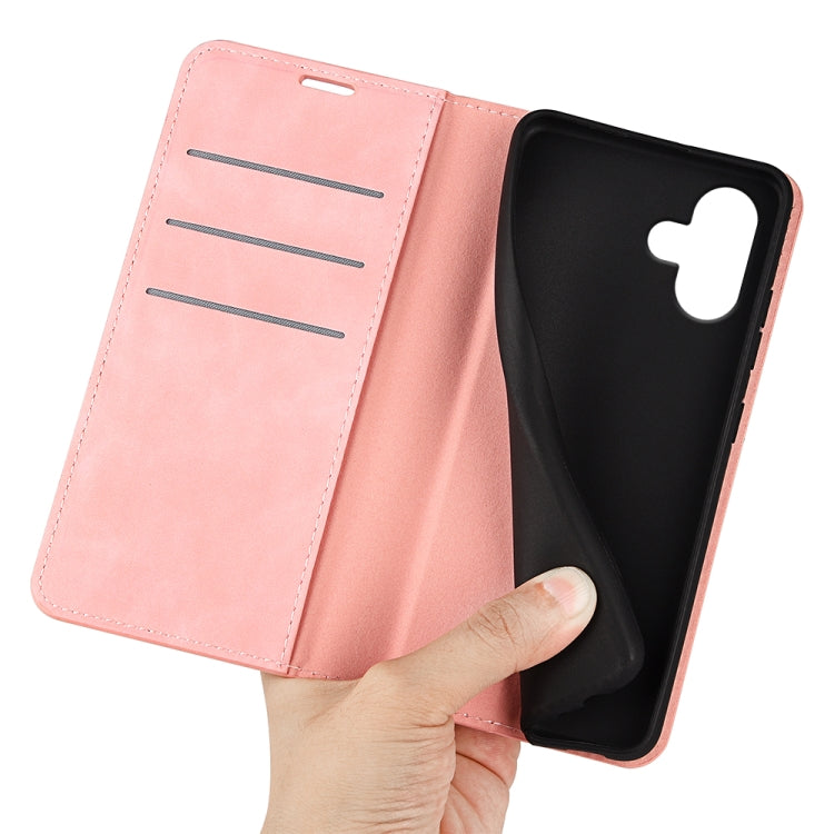 For iPhone 16 Retro-skin  Magnetic Suction Leather Phone Case(Pink) - iPhone 16 Cases by buy2fix | Online Shopping UK | buy2fix