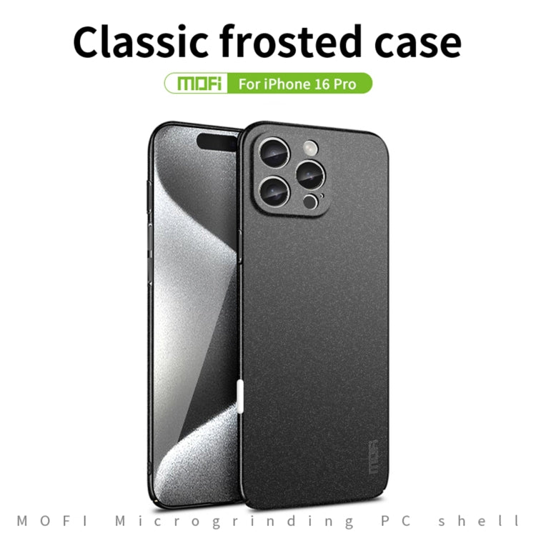 For iPhone 16 Pro MOFI Fandun Series Frosted PC Ultra-thin All-inclusive Phone Case(Blue) - iPhone 16 Pro Cases by MOFI | Online Shopping UK | buy2fix