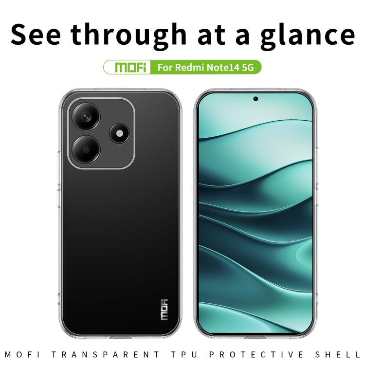 For Xiaomi Redmi Note 14 5G MOFI Ming Series Ultra-thin TPU Phone Case(Transparent) - Note 14 Cases by MOFI | Online Shopping UK | buy2fix