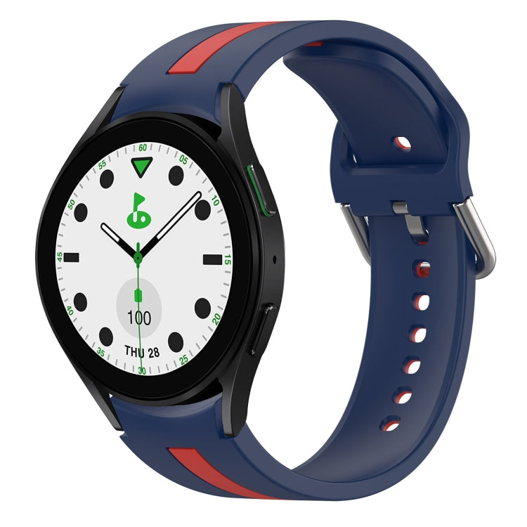 For Samsung Galaxy watch 5 Golf Edition Two-Color Silicone Watch Band(Midnight Blue+Red) - Watch Bands by buy2fix | Online Shopping UK | buy2fix