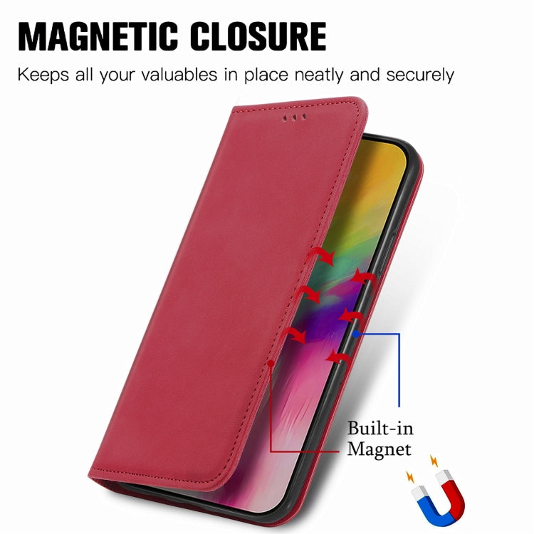 For iPhone 16 Retro Skin Feel Magnetic Flip Leather Phone Case(Red) - iPhone 16 Cases by buy2fix | Online Shopping UK | buy2fix