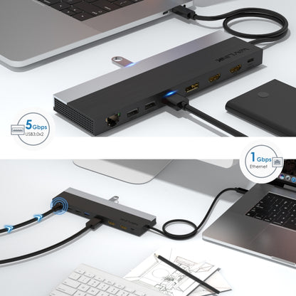 Wavlink UMD08 DisplayPort 12 in 1 Type-C Triple Display Docking Station - USB HUB by WAVLINK | Online Shopping UK | buy2fix