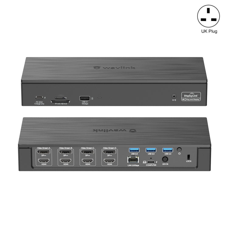 Wavlink UG69PD8 100W PD 18 in 1 Type-C Dock Compatible Type-C Universal Docking Station, Plug:UK Plug - USB HUB by WAVLINK | Online Shopping UK | buy2fix