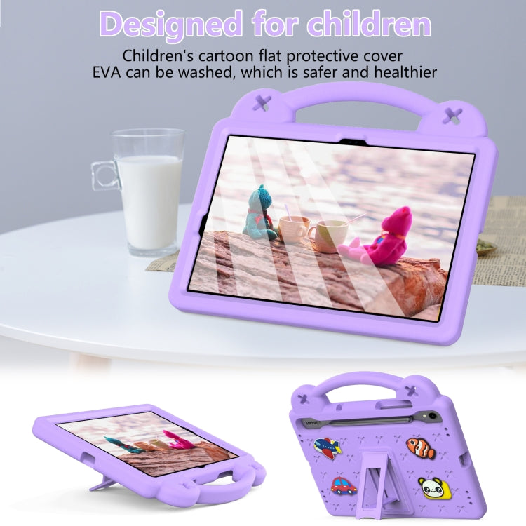 For Samsung Galaxy Tab S7 T870 Handle Kickstand Children EVA Shockproof Tablet Case(Light Purple) - Galaxy Tab S7 by buy2fix | Online Shopping UK | buy2fix