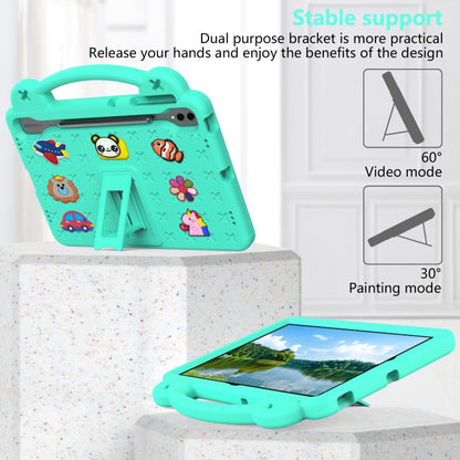 For Samsung Galaxy Tab S9 FE+ 12.4 X610N Handle Kickstand Children EVA Shockproof Tablet Case(Mint Green) - Galaxy Tab S9 FE+ by buy2fix | Online Shopping UK | buy2fix