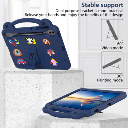 For Samsung Galaxy Tab S9 FE+ 12.4 X610N Handle Kickstand Children EVA Shockproof Tablet Case(Navy Blue) - Galaxy Tab S9 FE+ by buy2fix | Online Shopping UK | buy2fix