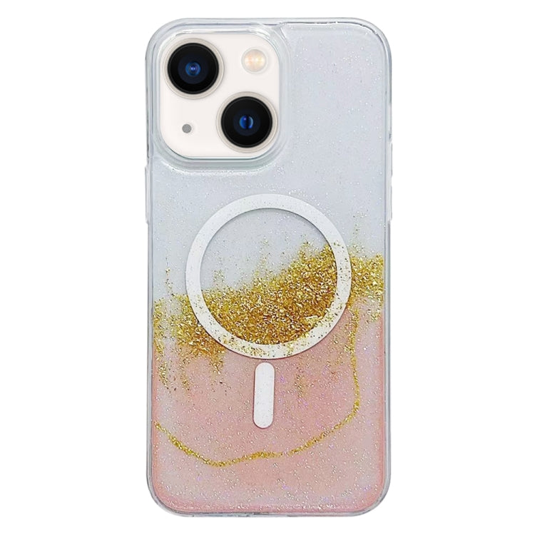 For iPhone 14 MagSafe Gilding Hybrid Clear TPU Phone Case(Pink) - iPhone 14 Cases by buy2fix | Online Shopping UK | buy2fix