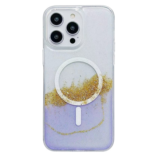 For iPhone 13 Pro MagSafe Gilding Hybrid Clear TPU Phone Case(Purple) - iPhone 13 Pro Cases by buy2fix | Online Shopping UK | buy2fix