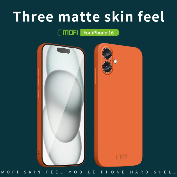 For iPhone 16 MOFI Qin Series Skin Feel All-inclusive PC Phone Case(Orange) - iPhone 16 Cases by MOFI | Online Shopping UK | buy2fix