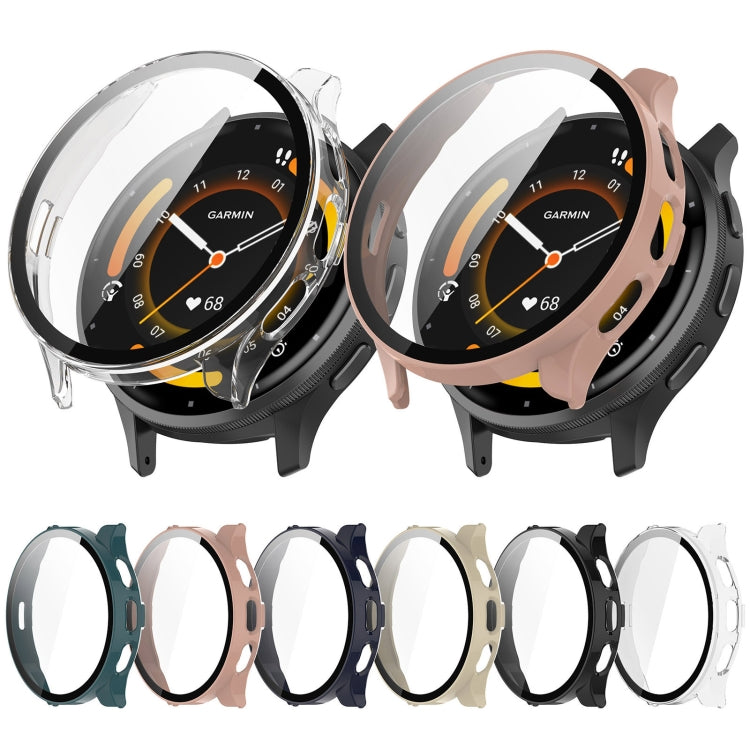 For Garmin Venu 3S PC + Tempered Film Integrated Watch Protective Case(Transparent) - Watch Cases by buy2fix | Online Shopping UK | buy2fix