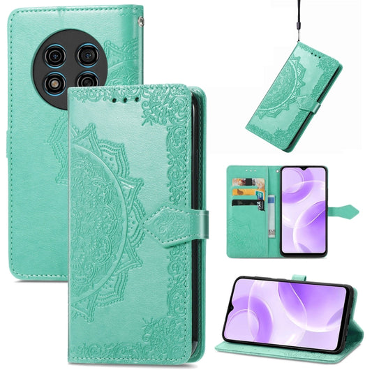 For Ulefone Note 15 Mandala Flower Embossed Leather Phone Case(Green) - Ulefone Cases by buy2fix | Online Shopping UK | buy2fix