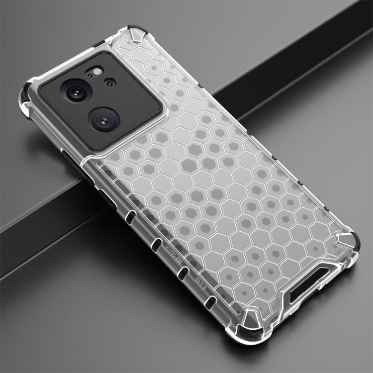 For Xiaomi 13T Pro Shockproof Honeycomb Phone Case(White) - Xiaomi Cases by buy2fix | Online Shopping UK | buy2fix