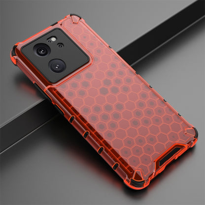 For Xiaomi 13T Pro Shockproof Honeycomb Phone Case(Red) - Xiaomi Cases by buy2fix | Online Shopping UK | buy2fix