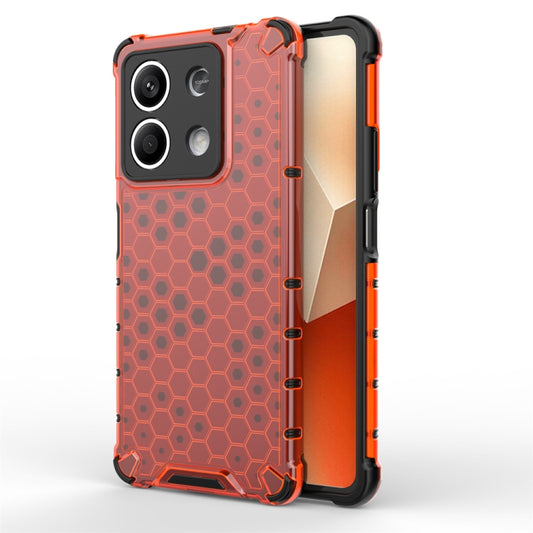 For Redmi Note 13 Shockproof Honeycomb Phone Case(Red) - Note 13 Cases by buy2fix | Online Shopping UK | buy2fix