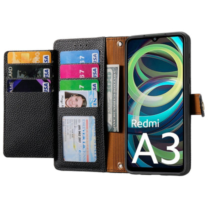 For Xiaomi Redmi A3 4G Love Zipper Lanyard Leather Phone Case(Black) - Xiaomi Cases by buy2fix | Online Shopping UK | buy2fix