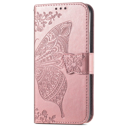 For Xiaomi Redmi K70 Butterfly Love Flower Embossed Leather Phone Case(Rose Gold) - K70 Cases by buy2fix | Online Shopping UK | buy2fix