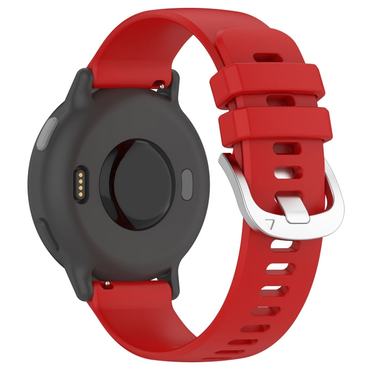 For Garmin VivoMove Trend Liquid Glossy Silver Buckle Silicone Watch Band(Red) - Watch Bands by buy2fix | Online Shopping UK | buy2fix