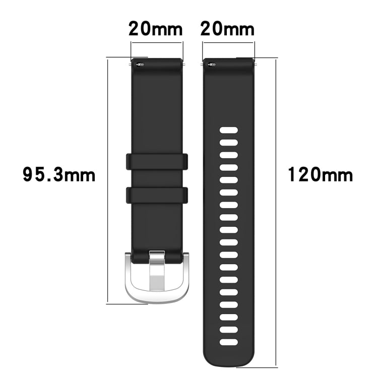 For Garmin VivoMove Style / Vivomove Liquid Glossy Silver Buckle Silicone Watch Band(Black) - Watch Bands by buy2fix | Online Shopping UK | buy2fix