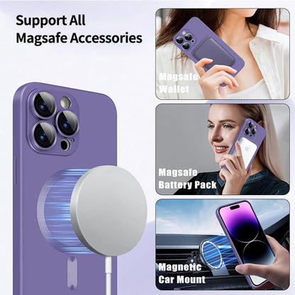 For iPhone 14 Plus ENKAY MagSafe Matte TPU Phone Case with Lens Film(Purple) - iPhone 14 Plus Cases by ENKAY | Online Shopping UK | buy2fix