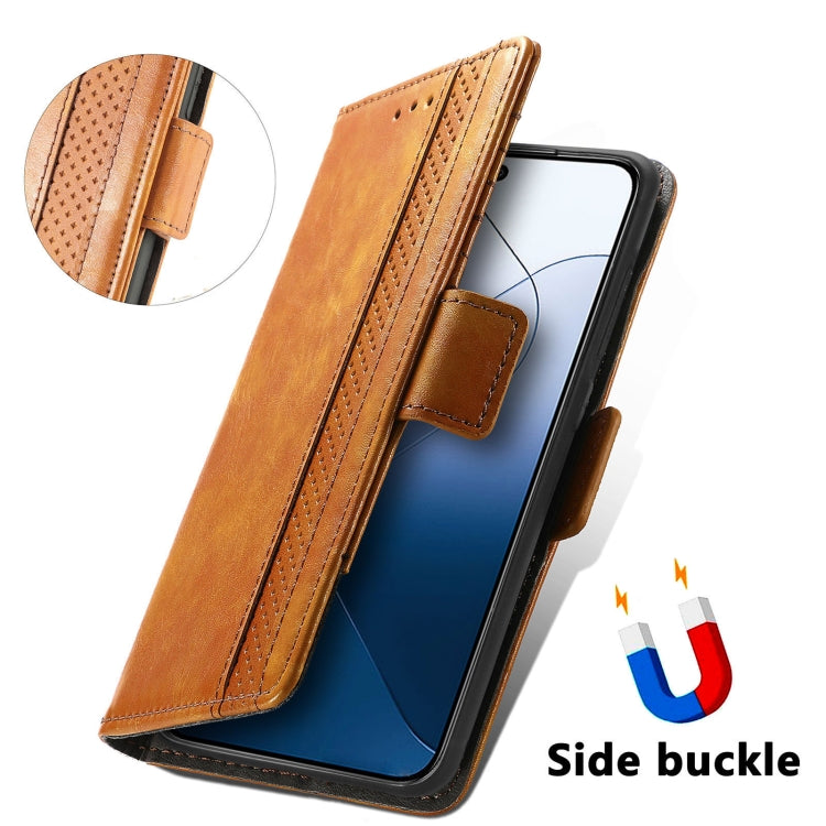 For Xiaomi Redmi K70E CaseNeo Splicing Dual Magnetic Buckle Leather Phone Case(Khaki) - K70E Cases by buy2fix | Online Shopping UK | buy2fix