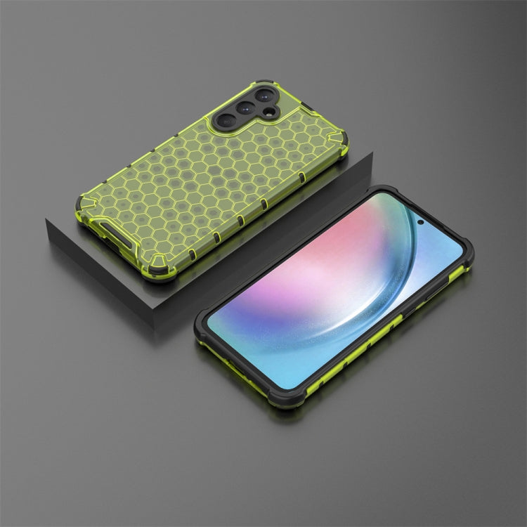 For Samsung Galaxy A55 Shockproof Honeycomb Phone Case(Green) - Galaxy Phone Cases by buy2fix | Online Shopping UK | buy2fix