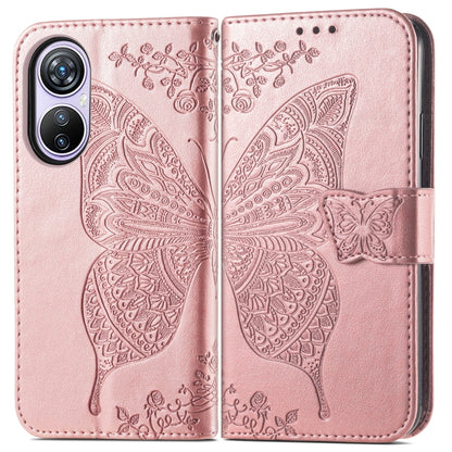 For Blackview A200 Pro Butterfly Love Flower Embossed Leather Phone Case(Rose Gold) - More Brand by buy2fix | Online Shopping UK | buy2fix