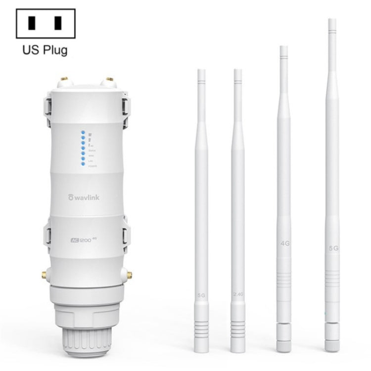 WAVLINK WN572HE4D AC1200 4G LTE WiFi Dual Band 4 Detachable Antennas Router, Plug:US Plug - Wireless Routers by WAVLINK | Online Shopping UK | buy2fix