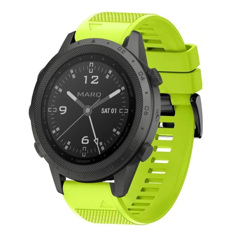 For Garmin MARQ Commander 22mm Quick Release Silicone Watch Band(Lime Green) - Watch Bands by buy2fix | Online Shopping UK | buy2fix