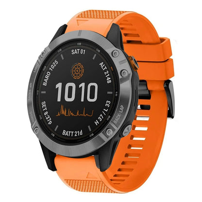 For Garmin Fenix 7 22mm Quick Release Silicone Watch Band(Orange) - Watch Bands by buy2fix | Online Shopping UK | buy2fix