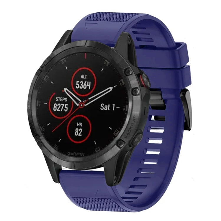 For Garmin Fenix 5 Plus 22mm Quick Release Silicone Watch Band(Midnight Blue) - Watch Bands by buy2fix | Online Shopping UK | buy2fix