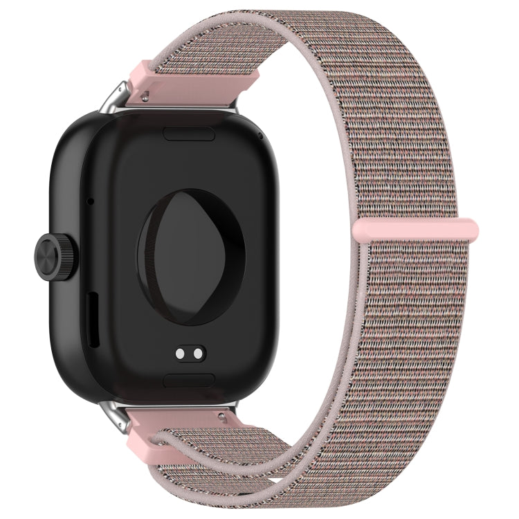 For Redmi Watch 4 Nylon Loop Metal Connector Watch Band(Pink) - Watch Bands by buy2fix | Online Shopping UK | buy2fix