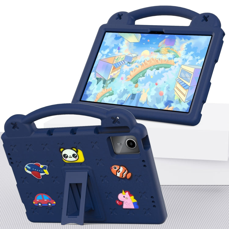 For Lenovo Tab M11 / Xiaoxin Pad 2024 Handle Kickstand Children EVA Shockproof Tablet Case(Navy Blue) - Lenovo by buy2fix | Online Shopping UK | buy2fix