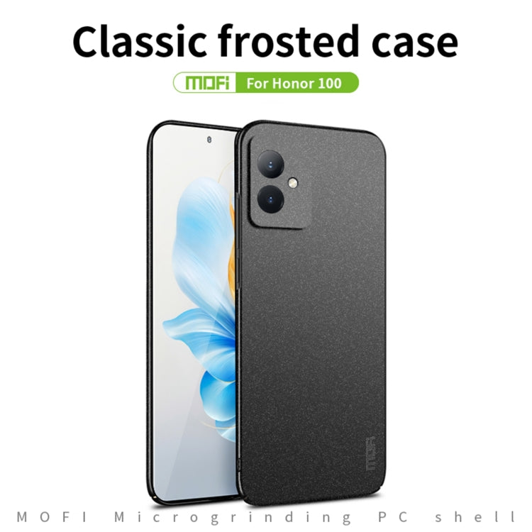 For Honor 100 MOFI Fandun Series Frosted PC Ultra-thin All-inclusive Phone Case(Black) - Honor Cases by MOFI | Online Shopping UK | buy2fix