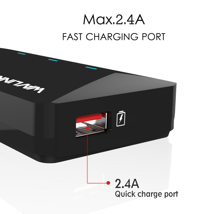 WAVLINK WL-UH3042P1 2.4A Fast Charging Adapter for Keyboard Mouse 4-Port USB3.0 HUB(UK Plug) - USB 3.0 HUB by WAVLINK | Online Shopping UK | buy2fix