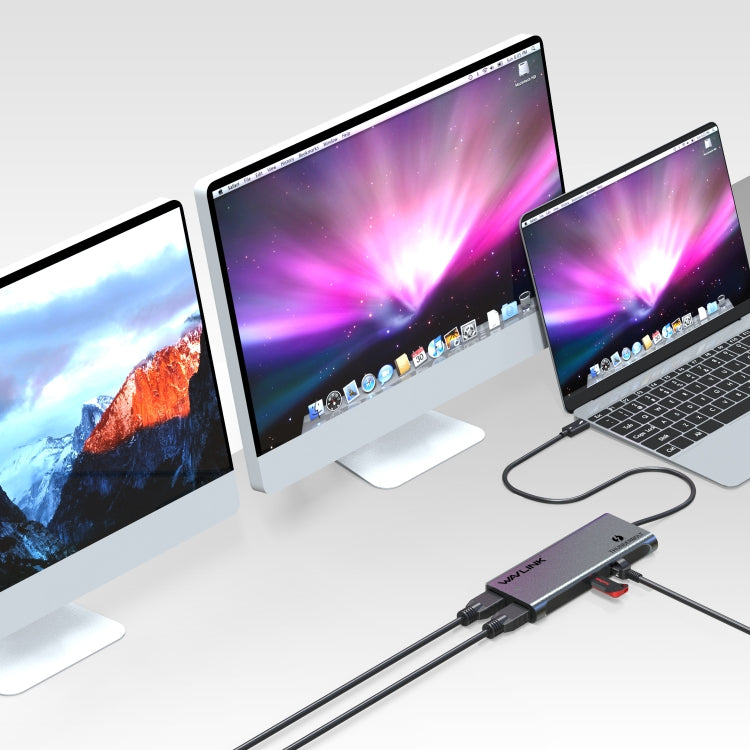 WAVLINK WL-UTD05 Multi-Function 4-in-1 Extender Type-C to DP Thunderbolt 3 Connector 4K Transfer - USB HUB by WAVLINK | Online Shopping UK | buy2fix