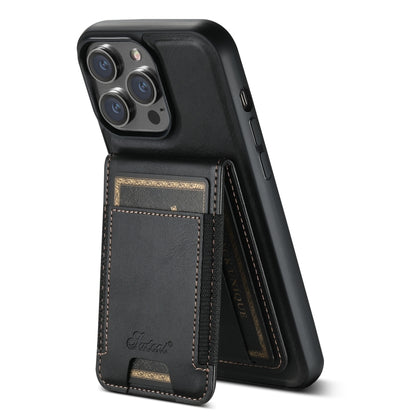 For iPhone 13 Pro Suteni H17 Oil Eax Leather MagSafe Detachable Wallet Phone Case(Black) - iPhone 13 Pro Cases by Suteni | Online Shopping UK | buy2fix