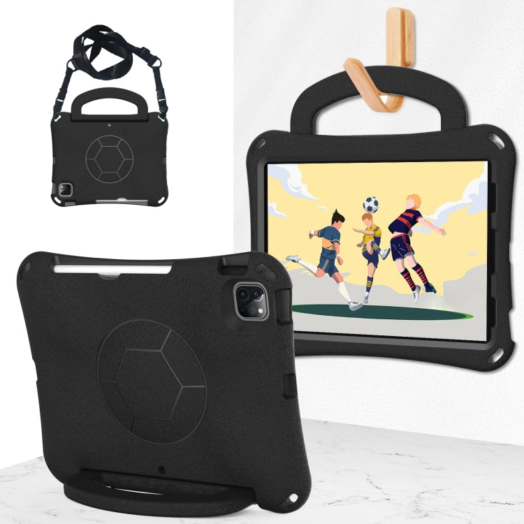 For iPad Air 11 2024 Handle Football Shaped EVA Shockproof Tablet Case(Black) - iPad Air 11 2024 Cases by buy2fix | Online Shopping UK | buy2fix