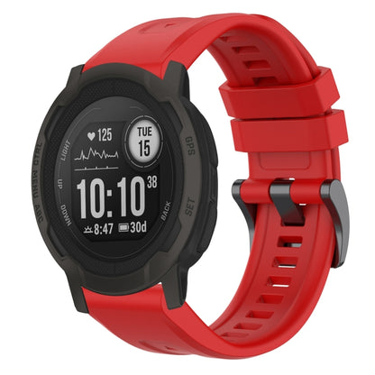 For Garmin Instinct 2 / Instinct Solid Color Black Buckle Silicone Quick Release Watch Band(Red) - Watch Bands by buy2fix | Online Shopping UK | buy2fix