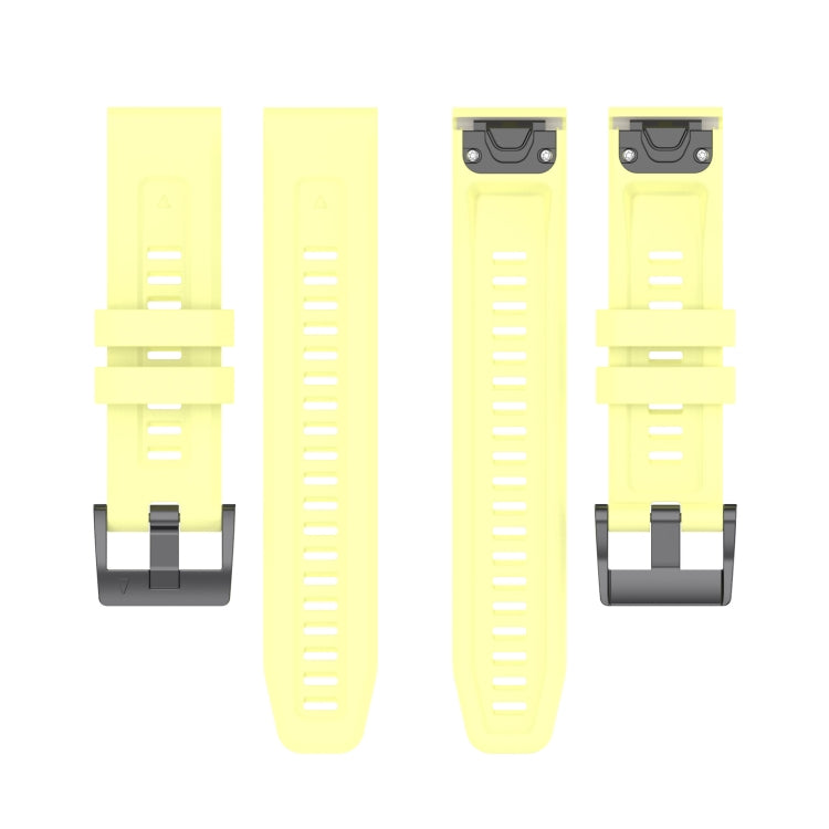 For Garmin Instinct 2 / Instinct Solid Color Black Buckle Silicone Quick Release Watch Band(Yellow) - Watch Bands by buy2fix | Online Shopping UK | buy2fix