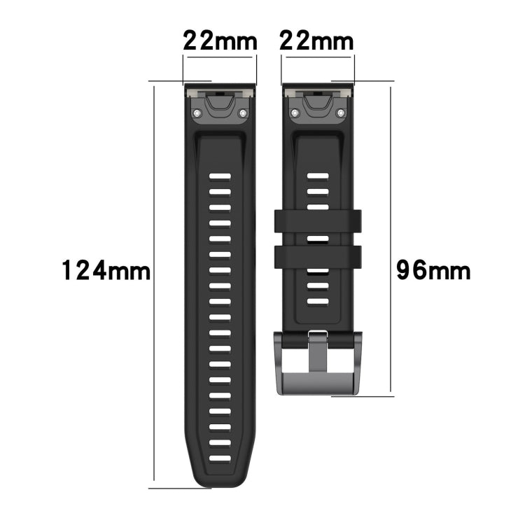 For Garmin Epix Gen2 / Epix Pro Gen2 47mm Solid Color Black Buckle Silicone Quick Release Watch Band(Black) - Watch Bands by buy2fix | Online Shopping UK | buy2fix