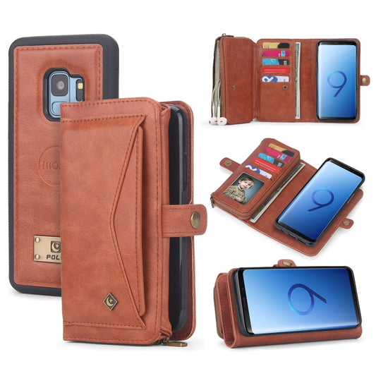 For Samsung Galaxy S9+ Multi-functional Zipper Wallet Leather Phone Case(Orange) - Galaxy Phone Cases by buy2fix | Online Shopping UK | buy2fix